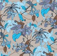 Seamless pattern with flowers orchids N12