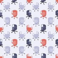 Seamless pattern with colored office chairs