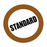 STANDARD black stamp text on white