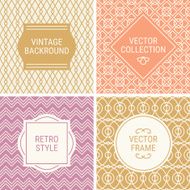 Set of vintage frames on mono line seamless background N5