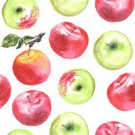 Watercolor apples pattern