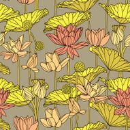 Seamless pattern with flowers lily N8