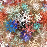 winter watercolor background with snowflakes N2