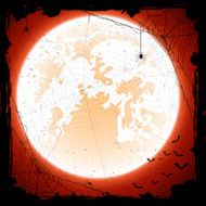 Orange Halloween background with Moon