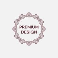 Vector geometric frame in mono line style Monogram design element N3