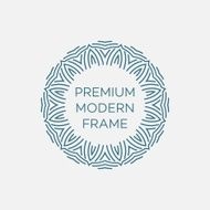 Vector geometric frame in mono line style Monogram design element N4