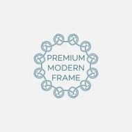 Vector geometric frame in mono line style Monogram design element N5