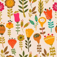 Seamless pattern in vector made of flowers