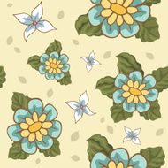 Seamless patterns with flowers vector