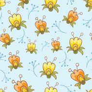 Seamless patterns with flowers vector N5