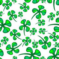 St Patrick&#039;s day vector seamless background with shamrock