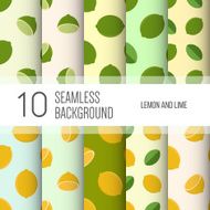 10 seamless backgrounds or patterns with lemon lime