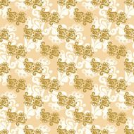 Seamless wallpaper background floral vintage vector Gold flower