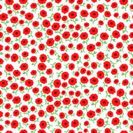 Vector red poppy flowers seamless pattern background