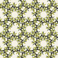 Olive seamless pattern Hand drawn olive branch background