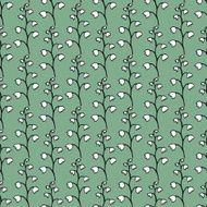 Seamless pattern with lily valley flowers Vector illustration