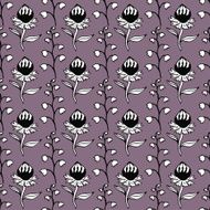 Lily of valley and modern flowers seamless Vector floral pattern N2