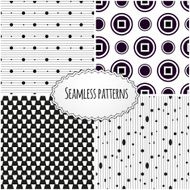 Vector set of geometric seamless patterns Modern stylish texture