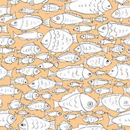 hand drawn fish seamless pattern N8