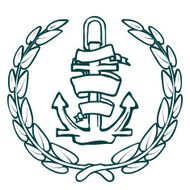 Anchor with Banner and laurel Vector