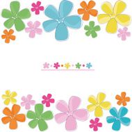 Colorful cute flowers greeting card vector