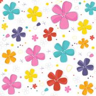 Colorful cute flowers greeting card vector N3