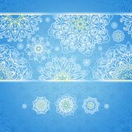 Vector seamless border with Victorian snowflakes
