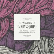Doodle waves wedding invitation template Vector illustration N2