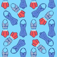 Sketch swimsuite in vintage style N2