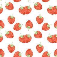 Watercolor strawberry in vintage style