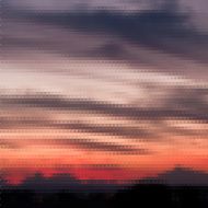 Retro sunset pattern of geometric shapes