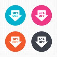 Sale arrow tag icons Discount off symbols N8