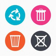 Recycle bin icons Reuse or reduce symbol N2