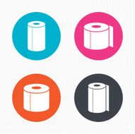 Toilet paper icons Kitchen roll towel symbols N2
