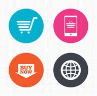 Online shopping icons Smartphone cart buy N11