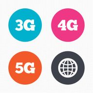 Mobile telecommunications icons 3G 4G and 5G N3