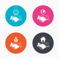 Handshake icons World Smile happy face N6