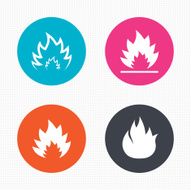 Fire flame icons Heat signs N3