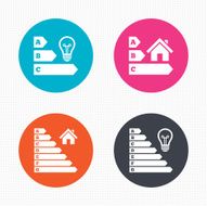Energy efficiency icons Lamp bulb and house N2