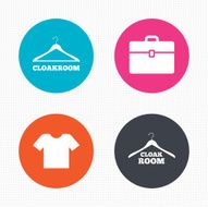 Cloakroom signs Hanger wardrobe icons N2
