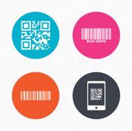 Bar and Qr code icons Scan barcode symbol N2