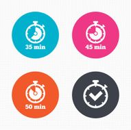 Timer icons Fifty minutes stopwatch symbol