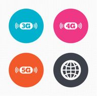 Mobile telecommunications icons 3G 4G and 5G N4