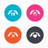 Hands insurance icons Human life-assurance N14
