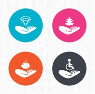 Helping hands icons Protection and insurance N29
