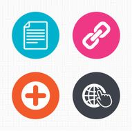 Plus circle and hyperlink signs File globe N2