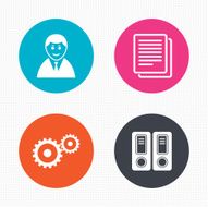 Accounting workflow icons Human documents N12