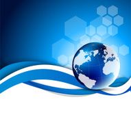 Abstract blue background with globe