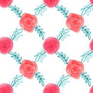 Watercolor floral net pattern