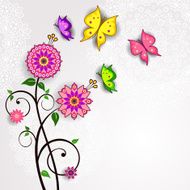Flowers and butterflies